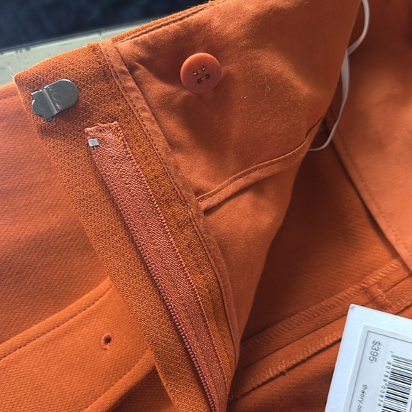 Theory belted high waisted orange cigarette trousers - Picture 4 of 6